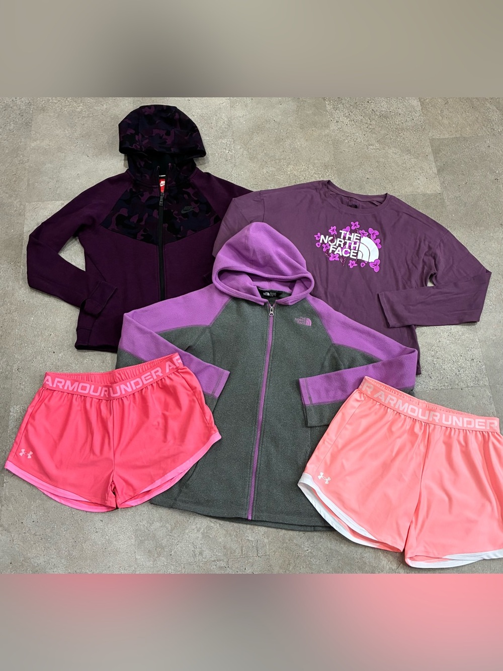 Girls UNDER ARMOUR/NIKE/NORTH FACE Athletic Shorts..Sweatshirt..Shirt & Jacket